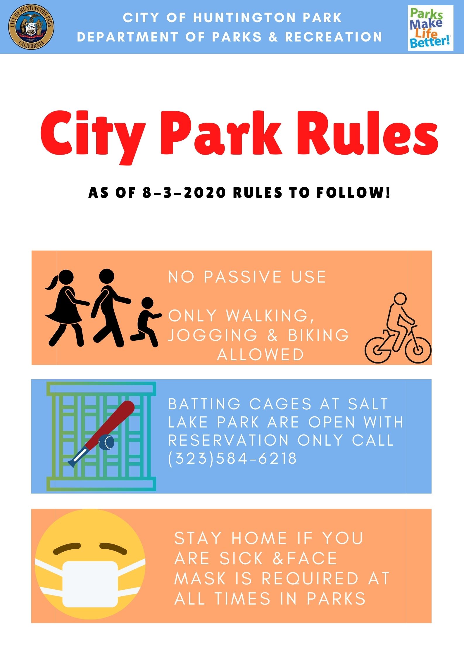 Park rules updated 8.3.2020 Eng. Huntington Park Police Department